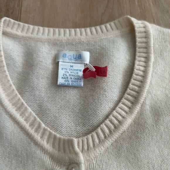 Aqua Women's Ivory Button-Up Cardigan - Picture 2 of 2